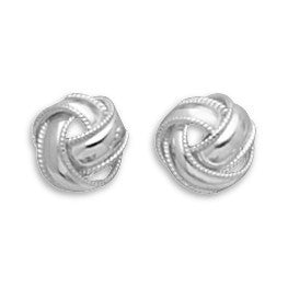 Love Knots - Simple and Elegant For Your Ears Sterling Silver Rope Style Borders Earrings