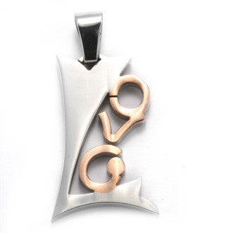 Let Love Rule - Artistic Design Copper and Stainless Steel Modern Style Pendant