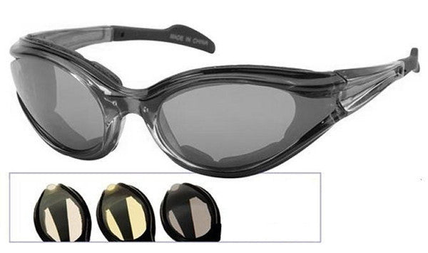 Black Ice-Clear – Black frame polycarbonate wrap-around sunglass goggles -clear lens 3001