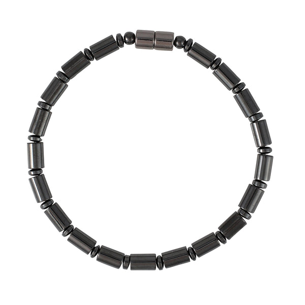 Jett – USA handmade black hematite magnetic therapy men’s bracelet