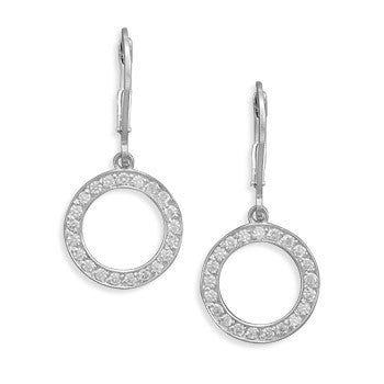 Never Ending Earrings - Rhodium Plated Sterling Silver Earrings with Cubic Zirconias