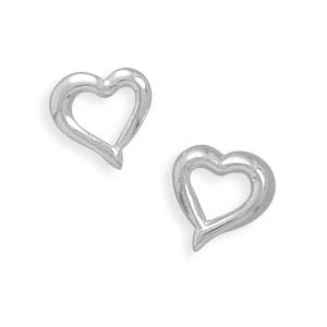 Stuck on You - Heart shaped Sterling Silver Simple Yet Elegant Style Earrings