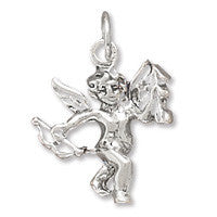 Cupid's Love Charm - Mythological Shimmering Sterling Silver God Of Love Pendant