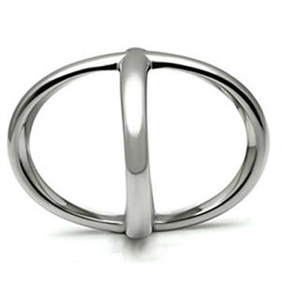 X Marks the Spot – Unique criss-cross design silver stainless steel mid-finger ring