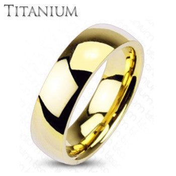 Golden Tradition - Classic Gold Wedding Band Style Light Weight Titanium Ring