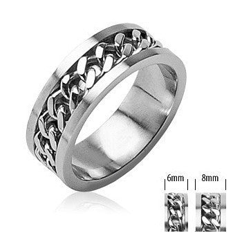 Optimum -Gray Streak Tough Looking Spinner Chain Stainless Steel Band