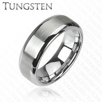 Silver Spark - Unique Elegant Work Brushed Tungsten Carbide Comfort-Fit Ring