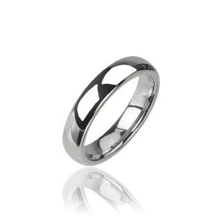 Silver Tradition Tungsten Wedding Band - Tungsten Carbide Shiny Finish Traditional Wedding Band