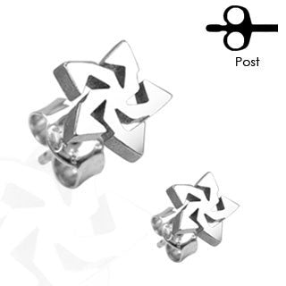 Starstruck – Tribal star stainless steel stud earrings