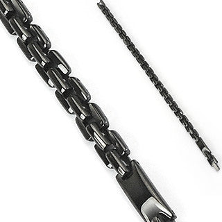 Night Falls - Black Square Chain Stainless Steel Versatile Bracelet