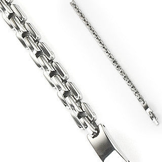 The Boss Bracelet - Silver stainless steel square links bracelet