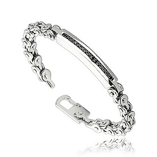 Black 'n' Roll - Bicycle Chain Style Black and Stainless Steel Bracelet