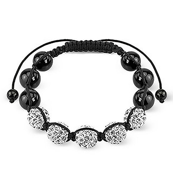 Balanced Buddha - Black and White Beads Resembling Day & Night Shamballa Bracelet