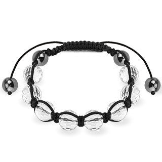 Goddess of Light - Traditional Buddhist Clear and Black Shamballa Bracelet