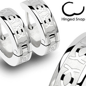 Quicksilver - Beautiful Pair Of Stainless Steel Hinged Hoop Style Earrings