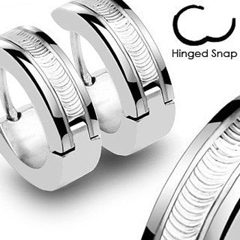 Cachet - Represent Two Souls That United Forever Stainless Steel Hinged Hoop Earrings