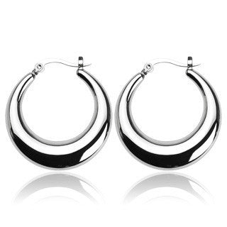 Crescent Moon - Smooth Design Stainless Steel Delicate Earrings