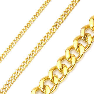 Gold Coast - Glossy Rich Look with Attitude Anodized Gold Stainless Steel Chain Necklace