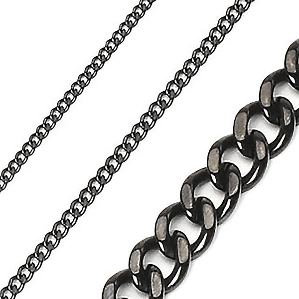 Black Linx - Glossy Black stainless steel Cuban Link Chain Necklace