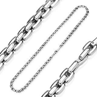 The Boss Necklace - Silver stainless steel square links necklace