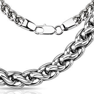 Twisted Steel - Multi-Twisted Design Strong Looking Stainless Steel Necklace