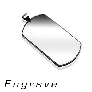 Heroic - Stainless Steel Dog Tag Simple and Engrave Ready Pendant