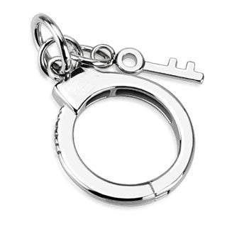 Lock Down – Handcuff with key design polished stainless steel pendant