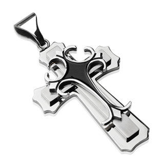 Crossroads Black - Black Slayer Great Finish Of Black and Stainless Steel Exquisite Design Cross Pendant