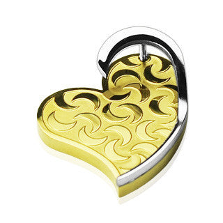 Love on the Moon - Incredible Piece Of Craftsmanship Golden and Stainless Steel Pendent