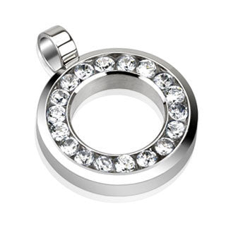 Infinite Fire - Elegant Design Stainless Steel Pendant with Cubic Zirconias