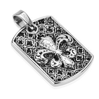 Fleur-de-Love - Stylized Lily Stainless Steel Decorative Design Pendant