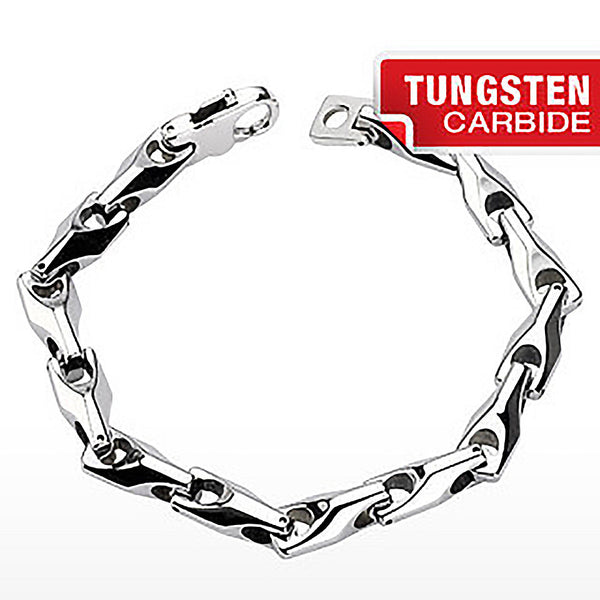 Adventurous - Bold Polished Link Tungsten Carbide Bracelet