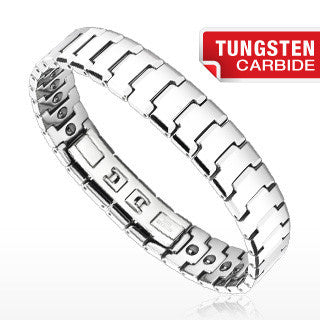 Paramount - Tungsten Carbide Flat Faceted Handsome Bracelet