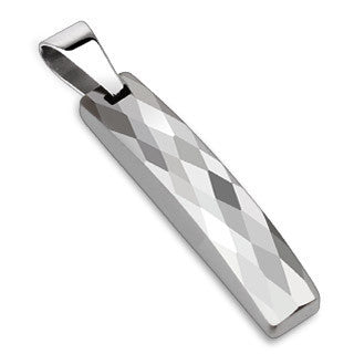 Silver Tungsten Bar - Classic Look Surface Bar Style Tungsten Carbide Pendant