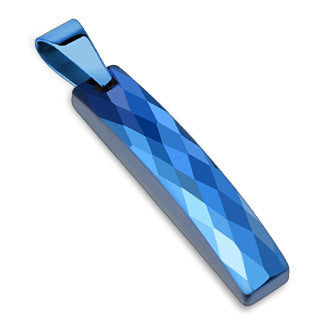 Blue Tungsten Bar - Precision-Cut Tungsten Carbide Bar Style Blue Pendant