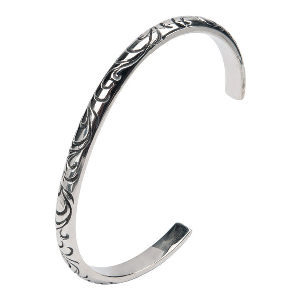 Serendipity - Illuminated Black and Stainless Steel Cuff Style Bracelet