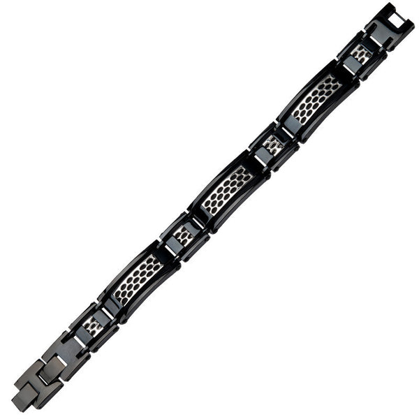 Rally Black Bracelet - Stainless Steel Ceramic Black IP Bracelet