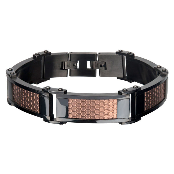 Cappuccino Bracelet - Stainless Steel 19mm Honeycomb Bracelet