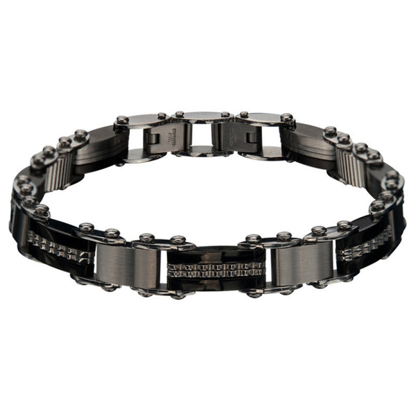 Turbo - Stainless Steel Black Polished Reversible Bracelet