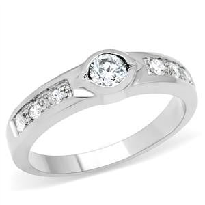 Sweetness & Light - Sparkling Icy-White Cubic Zirconias Stainless Steel Comfort-Fit Engagement Ring