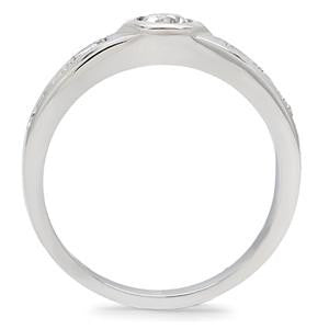 Sweetness & Light - Sparkling Icy-White Cubic Zirconias Stainless Steel Comfort-Fit Engagement Ring