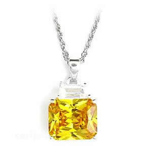 Charmer - Charming Citrine Cubic Zirconia Sterling Silver Necklace