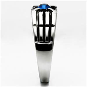 Spaceship Superstar - Modern Cast Blue Crystal Stainless Steel Comfort-Fit Ring