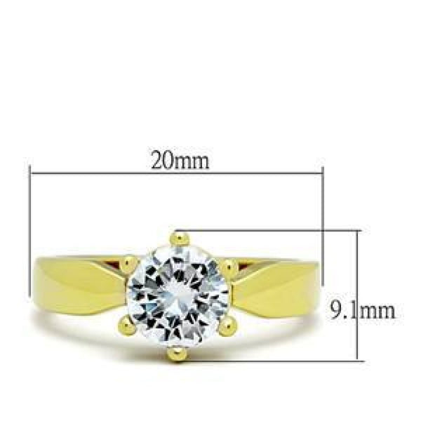 Sweeter Than Fiction - 1.28 CT. Equivalent Round Cut Center Stone And Gold Stainless Steel Band