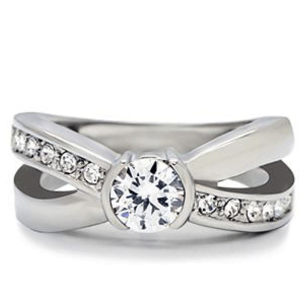 First Love - .46 CT. Equivalent Cubic Zirconia Center Stone Open Style Ring