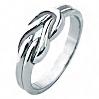 Hercules Love Knot - Polished silver stainless steel Hercules love knot style ring