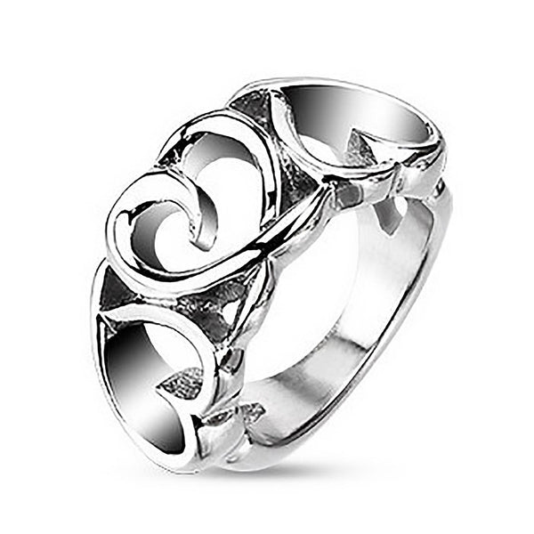 Amore - Triple Hearts Stainless Steel Love Ring