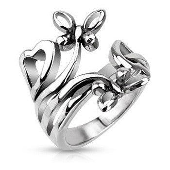 Nature Dances - Nature Inspired Stainless Steel Classy Comfort-Fit Ring