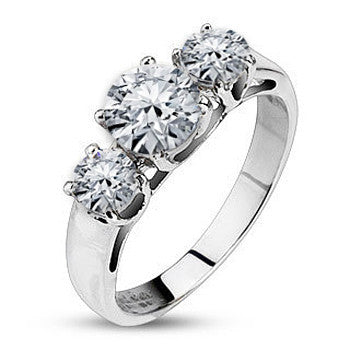 Enchantment - Astonishing Piece Of Art Stainless Steel Ring with Cubic Zirconias