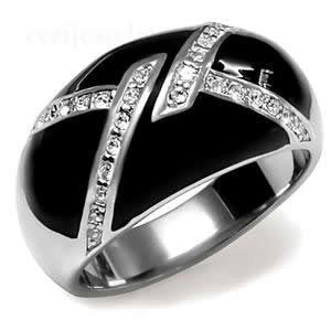 High Society - High-Gloss Black Epoxy Polished Stainless Steel Comfort-Fit Wedding Ring